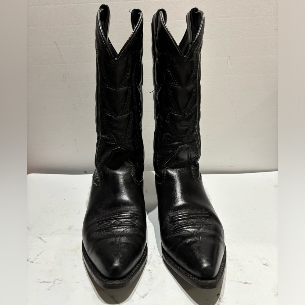 Black Leather Combat Boots